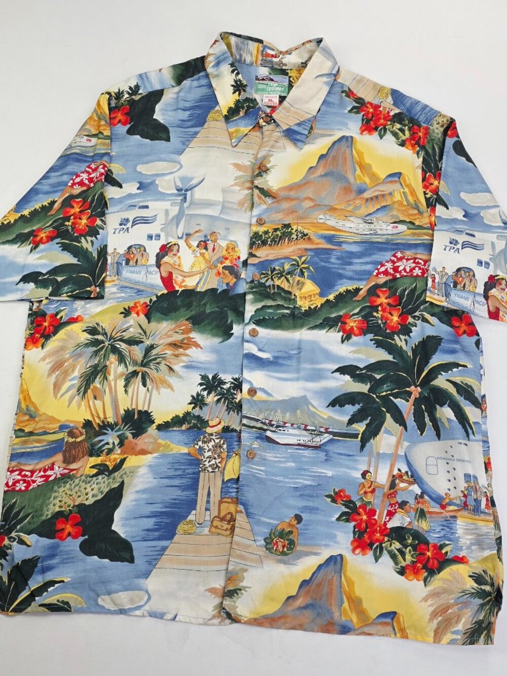 Reyn Spooner Hawaiian Traditionals Mens Size XL Short Sleeve Rayon Pocket Shirt